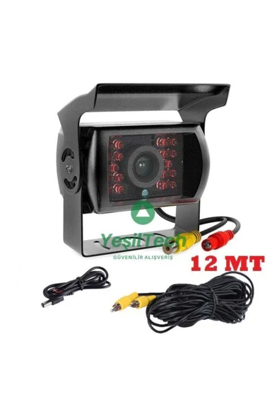 EXVOL Audiomax Otobüs Tır Kamyon'lara Uygun 18ır Ledli Geri Görüş Kamera 12metre Kablo Metal Kasa ürün görseli 1