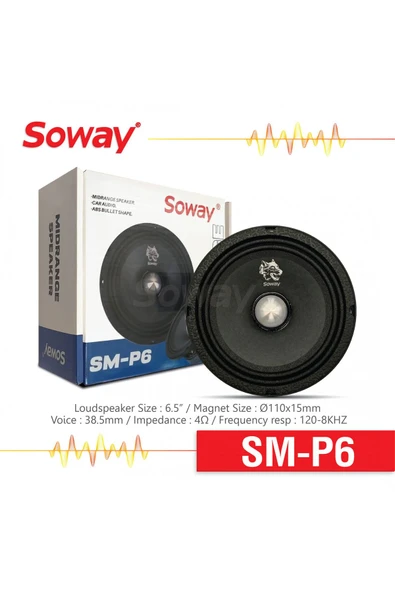 EXVOL SOWAY SM-P6 16 CM KURŞUN GÖBEK MİDRANGE 300W 100RMS OTO HOPARLÖR (2 ADET) ürün görseli 1