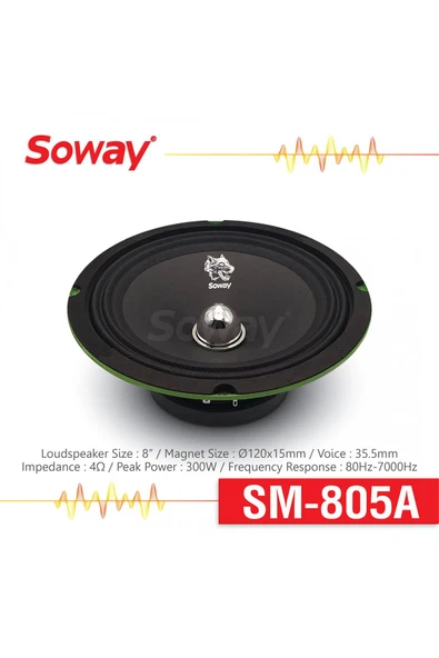 PTTAVM: EXVOL SOWAY SM-805A 20CM MİDRANGE KURŞUN GÖBEK 300W 60RMS