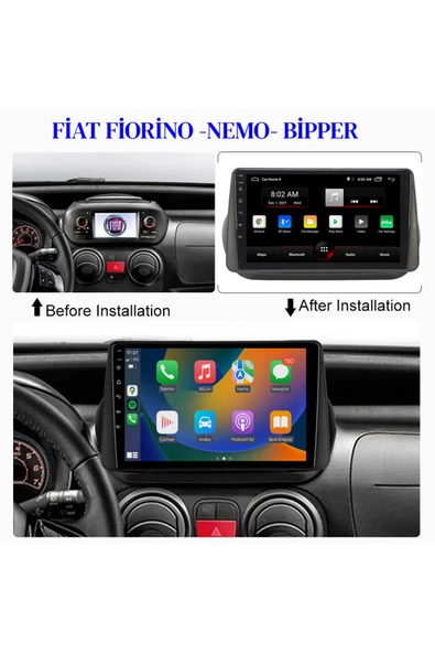 EXVOL FİAT FİORİNO PEUGEOT BİPPER NEMO ANDROİD MULTİMEDYA 4GB/64GB 10 İNC HD IPS EKRAN +kamera ürün görseli 1