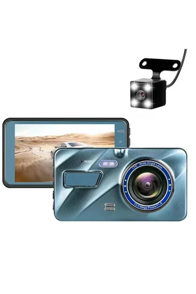 EXVOL ARAÇ İÇİ YOL KAYIT KAMERASI 4 İNC 1296P FULL HD 1.8 LENS YOL+GERİ GÖRÜŞ KAMERALI ürün görseli 1