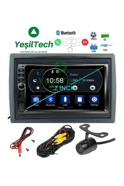 EXVOL Renault Megane 2 Uyumlu Kıngwın 7 Inch Kamera Hediye Double Teyp Bluetoth Usb ürün görseli 1