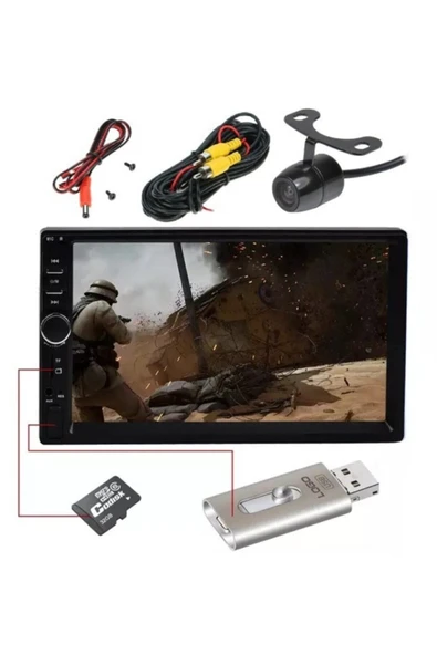 EXVOL Kıngwınn Kw-4000 Oto Double Teyp 7 Inc+park Kamerası 4*55w Mp5 Bluetooth Usb Sd Aux 2 Yıl Garantili ürün görseli 1
