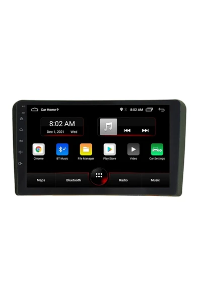 EXVOL Audi A3 2003-2013 Android Multimedya Carplay 9 Inc Hd Ips Ekran 4gb/64gb Kamera Hediyeli ürün görseli 1