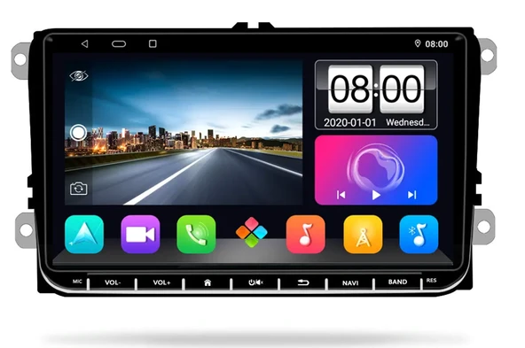 EXVOL Kıngwın Volkswagen Jetta Android Multimedya 2/32gb 9inc Hd Ekran Golf Passat Skoda Seat ürün görseli 1
