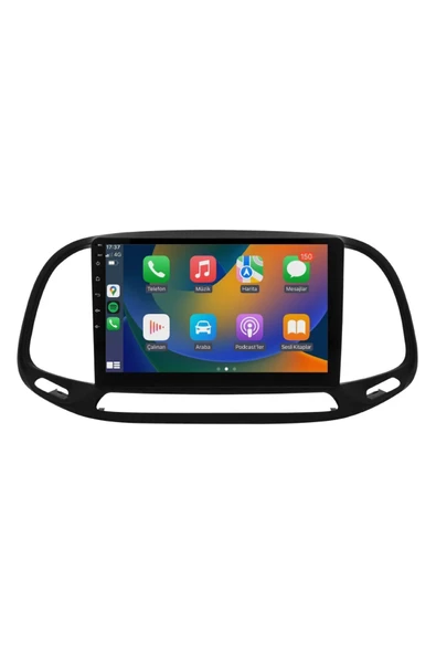 EXVOL FİAT DOBLO 2015+2022 ANDROİD 4GB/64GB MULTİMEDYA CARPLAY 9 İNC HD IPS EKRAN + PARK KAMERASI HEDİYELİ ürün görseli 1