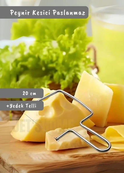 Peynir Dilimleyici Paslanmaz Peynir Kesici Çelik Peynir Bıçağı 20 cm Yedek Telli ürün görseli 1