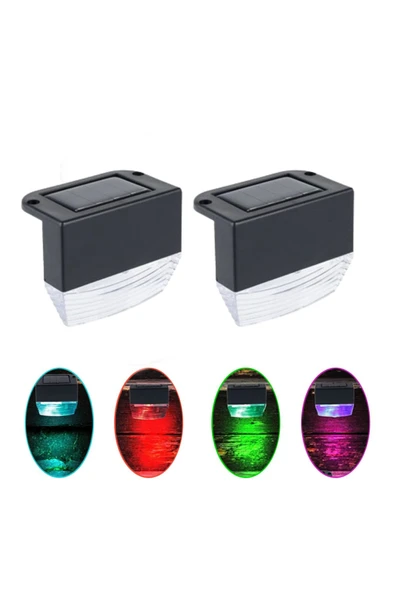 Solar Bahçe Lambası RGB + Sarı Işık – Güneş Enerjili Otomatik Aydınlatma 2’li Set ürün görseli 1