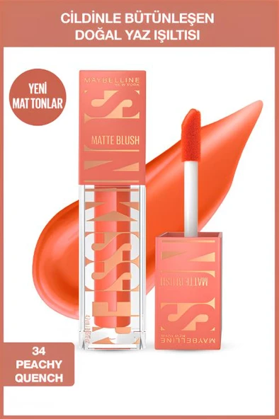 Maybelline New York Sunkisser Hazy Matte Likit Allık - 34 Peachy Quench ürün görseli 1