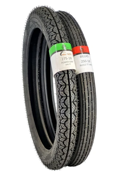 Billas 275-18 VE 250-18 TT (TUBETYPE - İÇ LASTİKLİ TİP) LASTİK TAKIMI ürün görseli 1