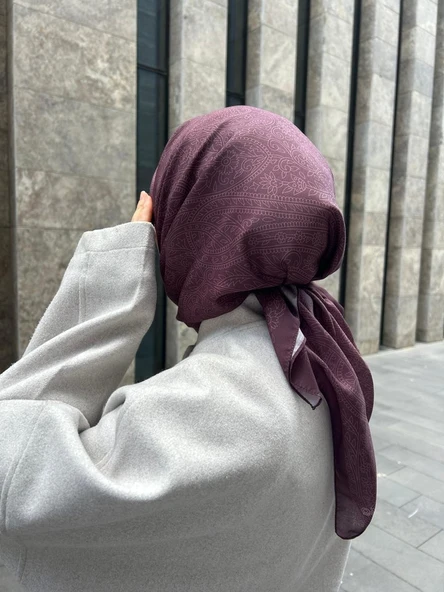 Pamuklu Soft İnci Desen Eşarp-Vişne Çürüğü ürün görseli 1