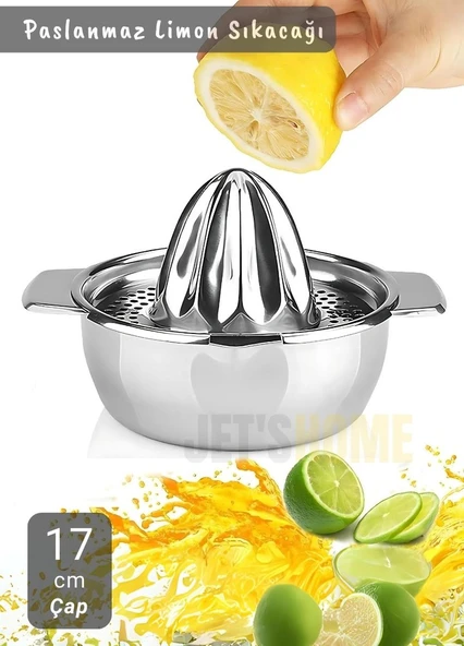 Narenciye Sıkacağı Paslanmaz Portakal Sıkacağı Krom Limon Sıkacağı Çap 17 cm ürün görseli 1