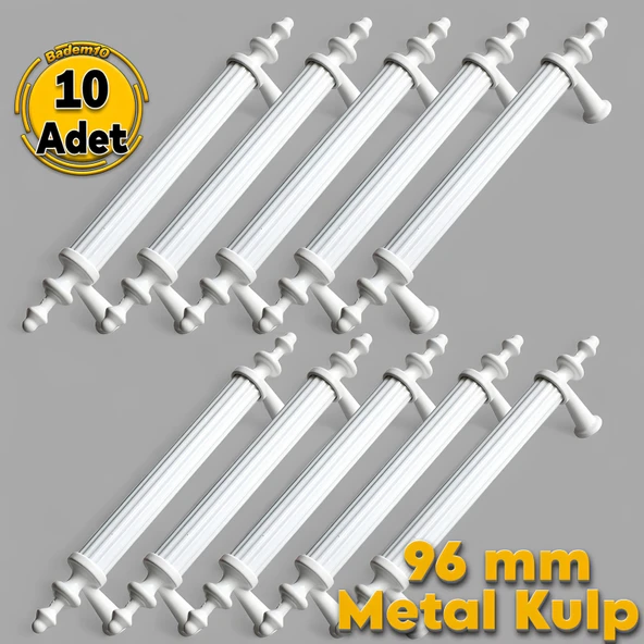 Erciyes Mobilya Mutfak Dolabı Çekmece Dolap Kapak Kulpu Kulbu Beyaz (96 MM-9.6 CM) Metal Kulpları ürün görseli 1