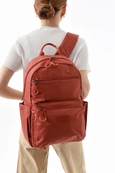 571 collections Orta Boy Sırt Çantası Ultra Hafif Çok Cepli Kiremit (Model:571-13-9B) ürün görseli 1