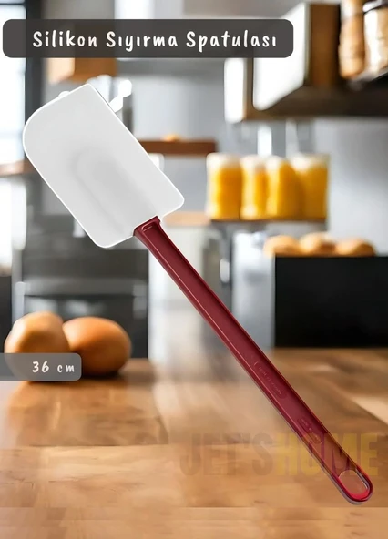 Silikon Spatula Karıştırma Spatulası Sıyırma Spatulası Isıya Dayanıklı Asma Delikli Orta Boy 36 cm ürün görseli 1