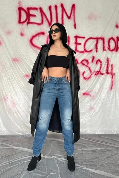 Mavi Lazer Kesim Jeans Pantolon ürün görseli 1