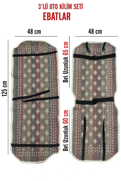 Oto Koltuk Kılıfı 3 Parça Universal - Resim 4
