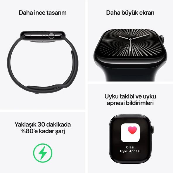 APPLE WATCH 10 SERİES 46MM JET BLACK VİTRİN - Resim 3