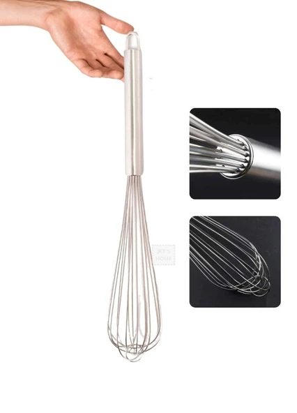 Sos Çırpma Teli Paslanmaz Yumurta Çırpıcı Çikolata Çırpıcı Krema Çırpıcı Çelik Saplı 40 cm ürün görseli 1