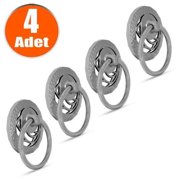 Sarkaç Mobilya Mutfak Çekmece Dolap Dolabı Kapak Kulpu Kulpları Kulbu Metal Krom Halka Kulp (4 ADET) ürün görseli 1