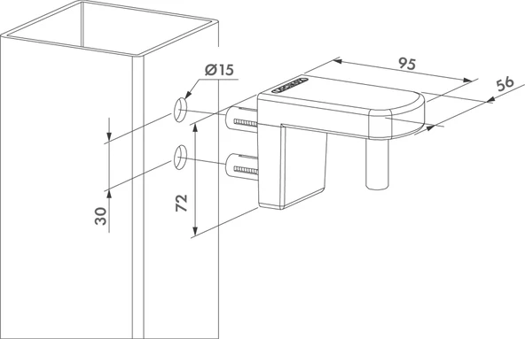 Locinox Kompakt, 2 yönlü 90° menteşe - Resim 2