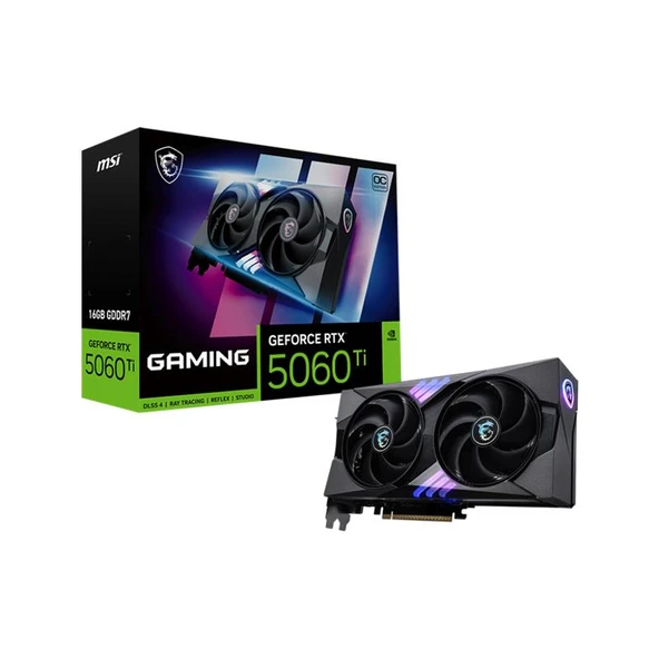 MSI 16GB GEFORCE RTX 5060 TI 16G GAMING OC GDRR7 128bit  PCIE 5.0 1xHDMI 3xDP ürün görseli 1