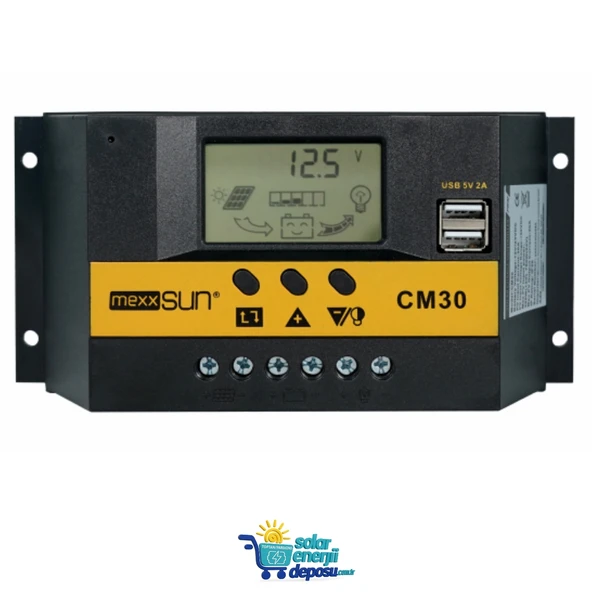 Mexxsun PWM 30A 12/24V (CM30) SOLAR ŞARJ CONTROL CİHAZI ürün görseli 1