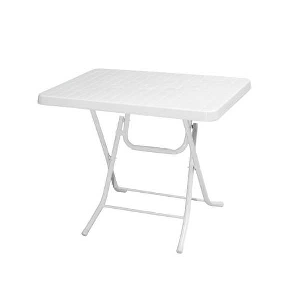 Omnipazar MT-GFM210 Picnic Plastik Dikdörtgen Katlanır Bahçe Balkon Masa 60x85 cm Beyaz ürün görseli 1
