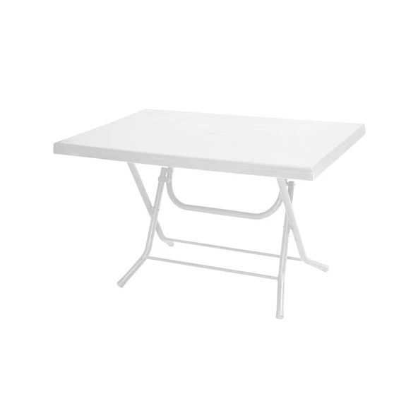Omnipazar MT-GFM212 Ancora Plastik Dikdörtgen Katlanır Bahçe Balkon Masa 75x120 cm Beyaz ürün görseli 1