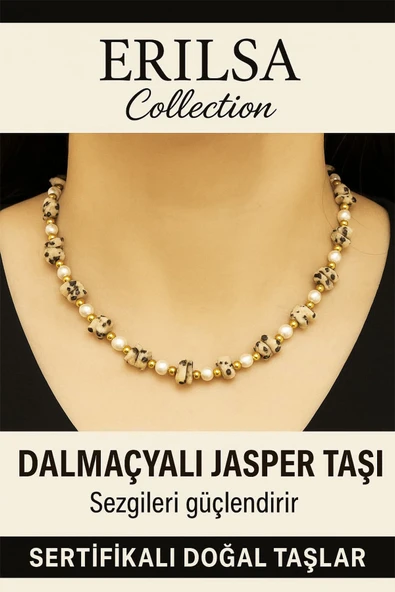Sertifikalı Kırık Taşlı Model Dalmaçyalı Bıldırcın Jasper Taşı Kolye – Koruyucu ve Dengeleyici Enerji ürün görseli 1