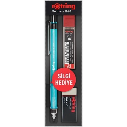 ROTRING VİSUCLİCK +MİN SİLGİ OKUL SETİ 0,7mm MAVİ ürün görseli 1
