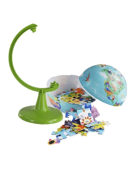 GURBUZ 15cm DINO WORLD GLOBE+PUZZLE 54 LU (48153) ürün görseli 1