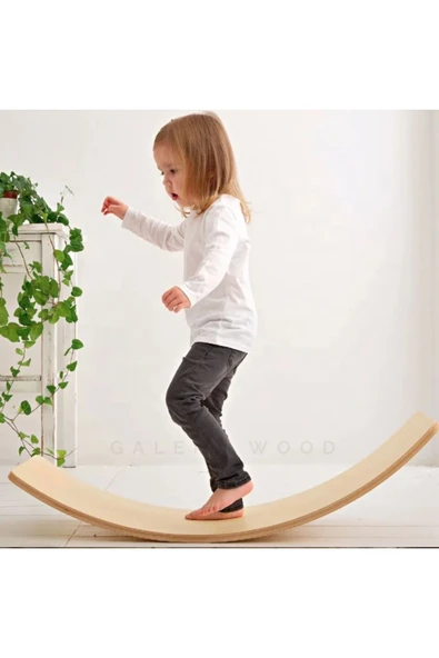 Galery Wood Denge Tahtası, Balance Board, Doğal Ahşap Çocuk Oyuncak, Spor Ekipmanı, Eğitici Oyuncak ürün görseli 1