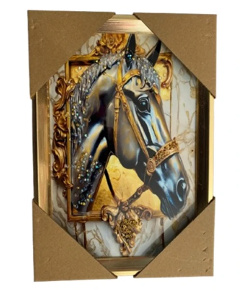 Duvar Tablo 22X32 Cm At Kafası 3 Boyutlu M4440-1 ürün görseli 1