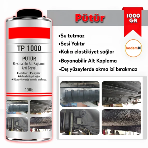 Pütür 1000 Gr 1 Kg Araç Araba Çamurluk Taş Darbe Koruma Su Tutmaz Ses Yalıtımlı Boyanabilir Kaplama ürün görseli 1