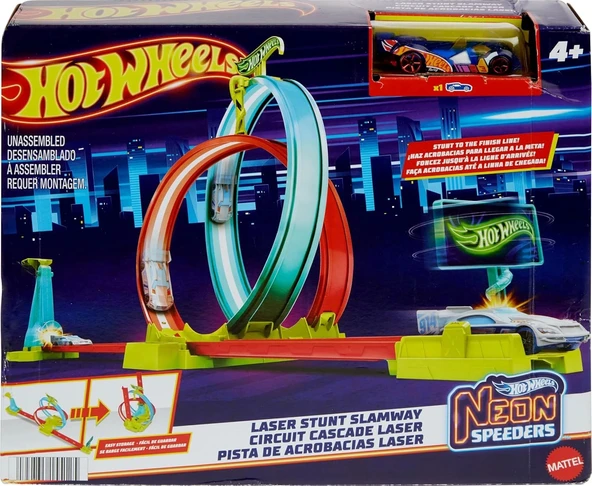 Hot Wheels Neon Yarışlar Çifte Çemberde Yarış Seti HPC05 ürün görseli 1