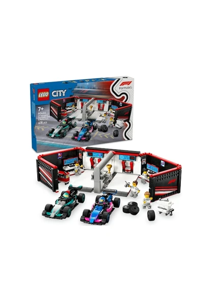 Lego City F1® Garajı ve Mercedes-AMG ve Alpine Araba 60444 Lisanslı Ürün ürün görseli 1