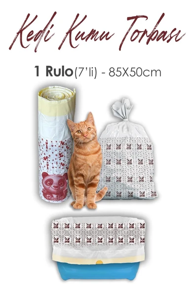 Rosie Kedi Kumu Torbası, 7 Adet 85 x 50 cm, Büzgülü ürün görseli 1