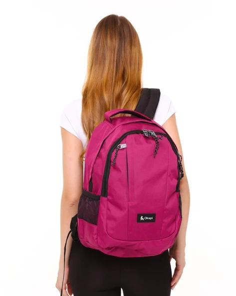 Okapi Sırt Çantası Üç Bölmeli Bordo OKP-128 ürün görseli 1