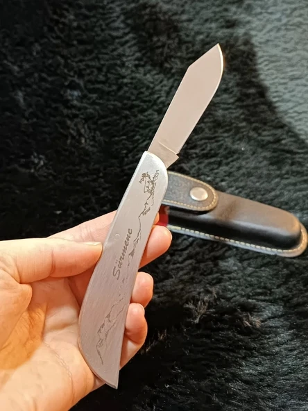 Sürbisa Krom İşlemeli Avcı Çakı Bıçağı (Tek Bıçaklı) 61808 8.0 cm ürün görseli 1