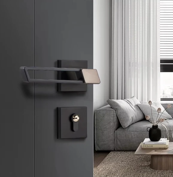 Minkingden 9903 Minimalist Sessiz Kapı Kolu Kilit Seti - Resim 8