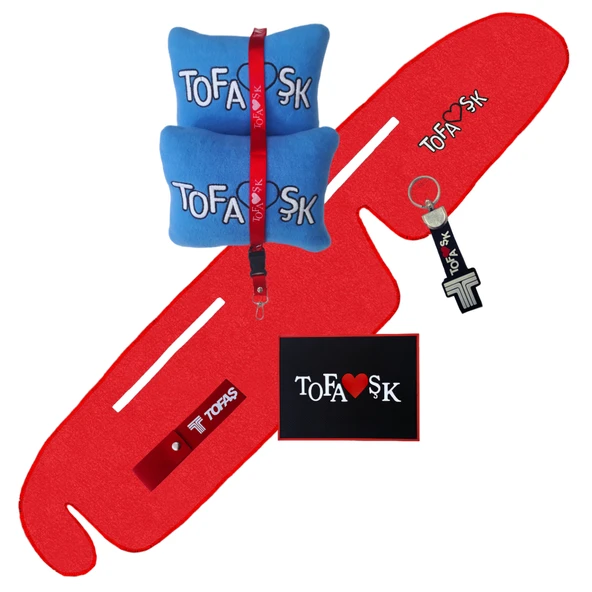 Tofaş Şahin Doğan Kartal Kırmızı Yüksek Torpido Koruma Halısı / Tofaş Mavi Polar Yastık Oto Aksesuar ürün görseli 1