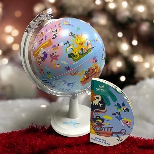 GURBUZ 20cm LEGENDARY PIRATES GLOBE+BOOK ISIK HEDI ürün görseli 1