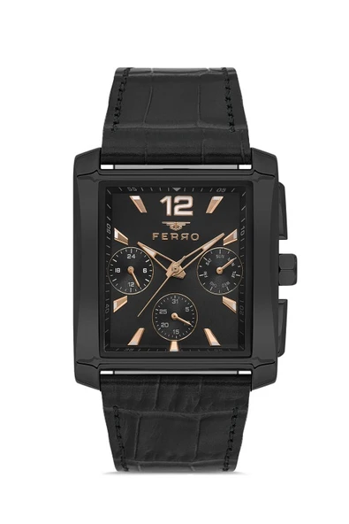 Ferro FM11465BWT-G Quartz Deri Siyah 38 mm Erkek Kol Saati ürün görseli 1