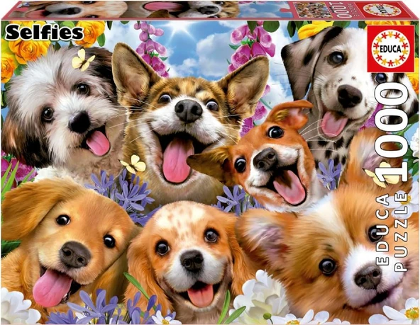Educa 1000 Parça Yavru Köpek Selfiesi Puzzle - Puppies Selfie Howard Robinson - 19931 ürün görseli 1