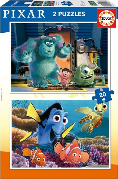 Educa 2x20 Parça Kayıp Balık Nemo ve Sevimli Canavarlar Çocuk Puzzle - 19673 - 3-5 Yaş ürün görseli 1
