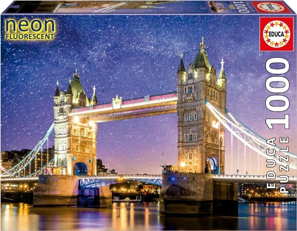 Educa 1000 Parça Londra Kule Köprüsü Karanlıkta Parlayan Puzzle - 19930 - Tower Bridge, London Neon ürün görseli 1