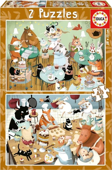Educa 4-6 Yaş 2x48 Parça Orman Masalları Puzzle - Erkek Çocuk Karton Puzzle ürün görseli 1