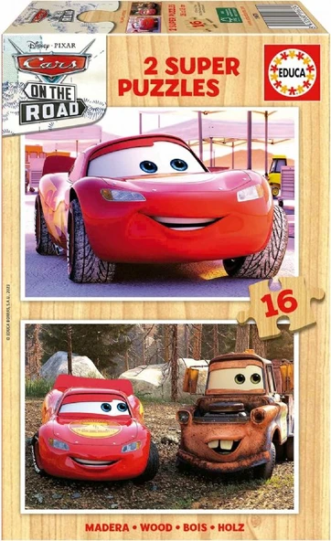 Educa 2x16 Parça Disney Cars (Arabalar) Erkek Çocuk Puzzle ürün görseli 1