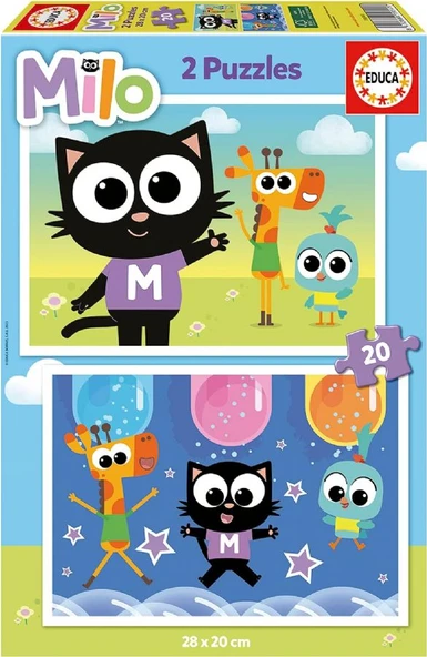 Educa 2x20 Parça Milo Kız ve Erkek Çocuk Puzzle - 3-5 Yaş - 19541 ürün görseli 1